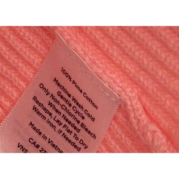 Talbots Womens Pink Ribbed Knit Sweater size XL Cotton Long Sleeve Crew Neck - Picture 3 of 12